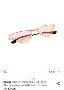 Rose Tinted Retro Sunglasses Unisex