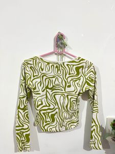 Patterned Long Sleeve Top
