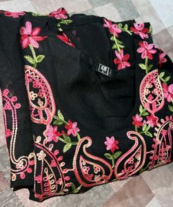 New Black Chikankari Kurta Plazo Set