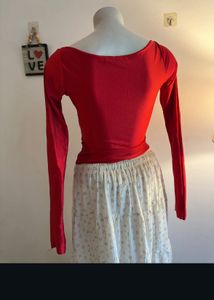 Red Long Sleeve Top