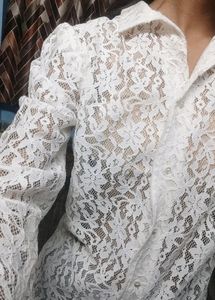 White Mesh Top 🦪🤍