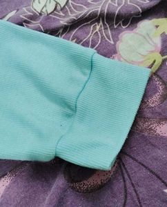 Light Blue Tie-Front Cropped Sweater