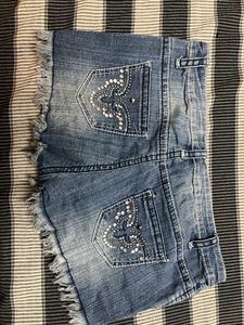 Ripped Denim Shorts