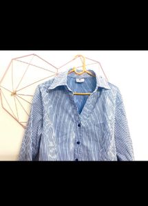 Stripped Blue Cotton Shirt