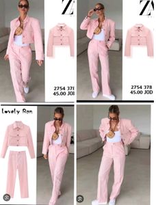 Co-ord Set cropped Blazer jacket With Long Pant