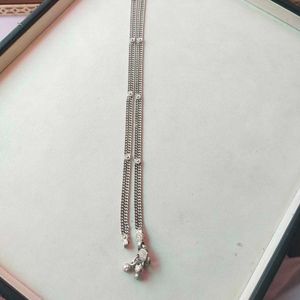 AJ97 Pure Silver Double Line Kids Kamarbandh Chain