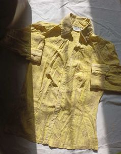 Yellow Floral Classy Shirt With Shining Lines