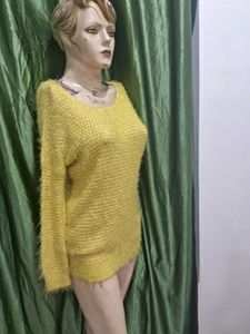 Yellow Fuzzy Knit Sweater