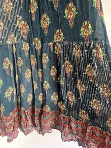 Embroidered Sequins Work Floor Length Gown