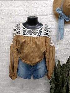 Zara Stripped Lace Top