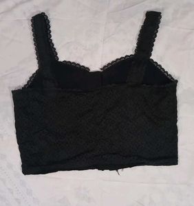Black Lace Crop Top