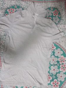 Gray Patterned Polo Shirt - Short Sleeve