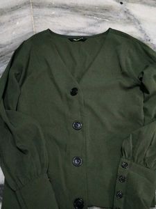 Green Button-Down Top