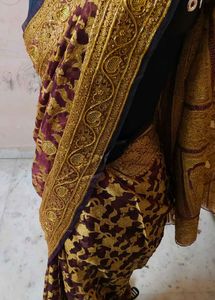 excellent 🔥aari work 😍Maroon &amp; Gold Saree