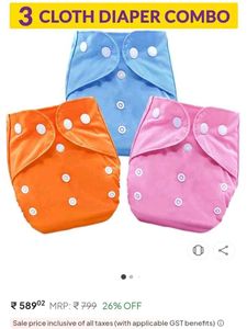 cloth diaper with baby hug insert (Set of 3)