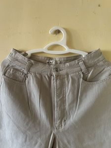 Beige Casual Pants
