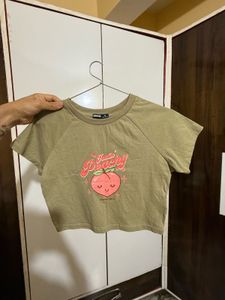 Bonkers Corner Tan Crop Tee