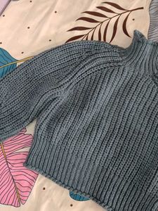 Green Knit Turtleneck Sweater