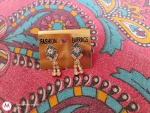 Blue Stoned Earrings