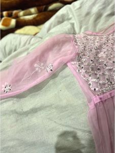 Pink Embroidered Kurti Top