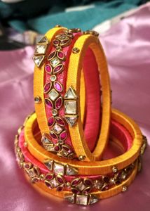 Silk Thread Bangles - Set of 6