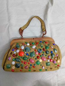 antique Handbag (wooden clutch)