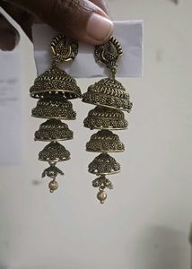 Antique Gold Jhumka Earrings