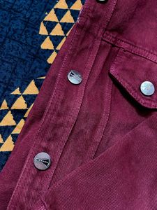 Burgundy Denim Jacket