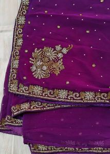 Purple Party Saree