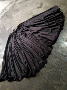 Black Embellished Dress with Cape