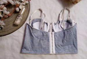 Very Beautiful Aster Denim Bustier Crop Top
