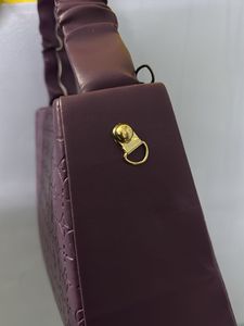 Purple Embossed Top Handle Bag