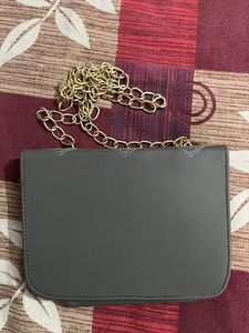 Gray Quilted Crossbody Bag