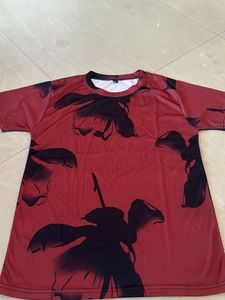Red & Black Floral Print Tee