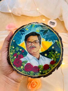 Customized Portrait On Wooden Slice