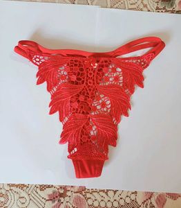 New Red Lace Thong