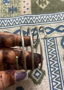 Silver Tone Spiral Bangle