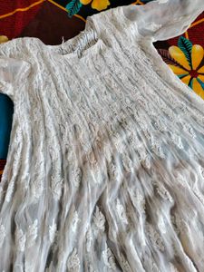 Combo Of 2 Chikankari Anarkali Kurtis With Inner