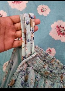 Party Wear Mini Dress Printed With Beautiful Flowe