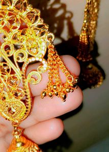 1 gram Elegant Gold-Plated Jhumka Neck