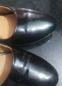 Black Solid Pointed Toe Block  Heel Pumps