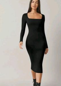 Black Bodycon Midi Dress