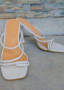 White Braided Heels