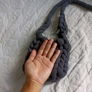 Handmade Braided Pink Shoulder Bag