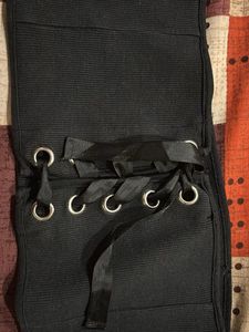 Black Lace-Up Corset Belt