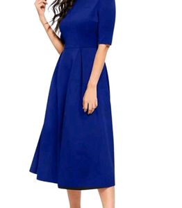 Elegant Blue Midi Dress