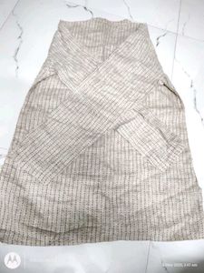 Men beige woven design kurta