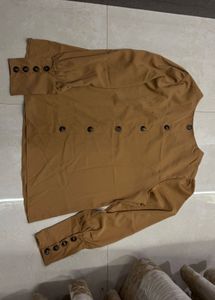 Elegant Brown Long Sleeve Top