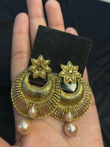 Elegant Golden Pearl Drop Earrings for Girls