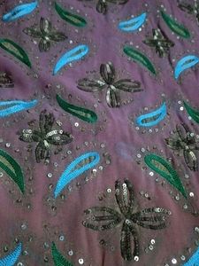 Embroidered Saree - Party Wear